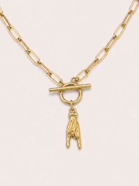 New! Gold Rock On Texas Hook’em Horns Toggle Necklace NWOT 1068